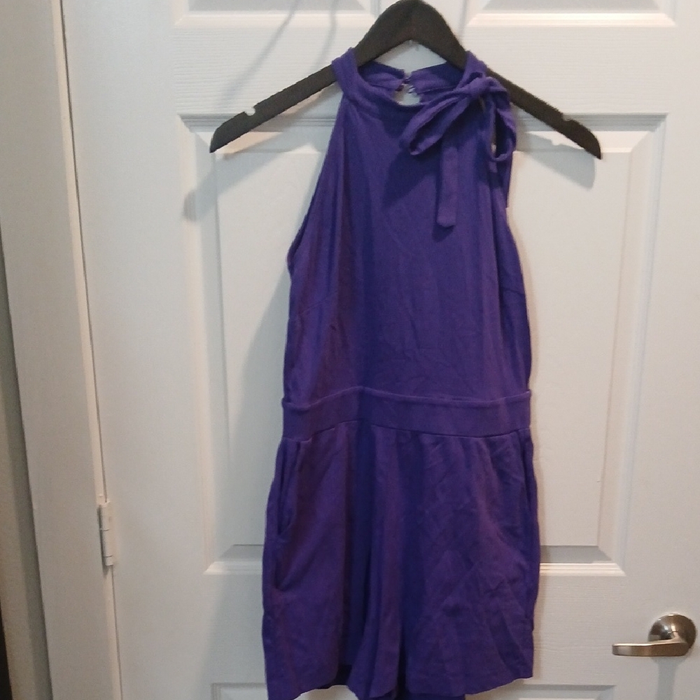 New York & Company Purple Halter Neck Skort